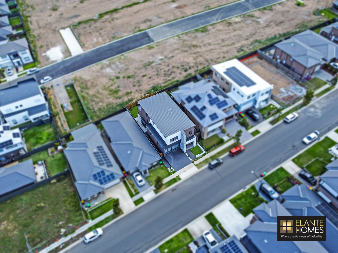 Drone view 64 Turffontine Avenue, Box Hill by Elante Homes
